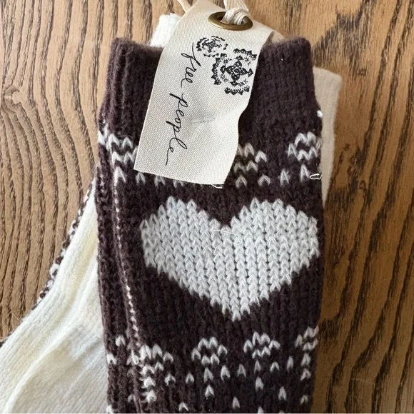 Free People Nordic Knit Sock Bundle 3 pack NWT brown combo - Picture 4 of 4